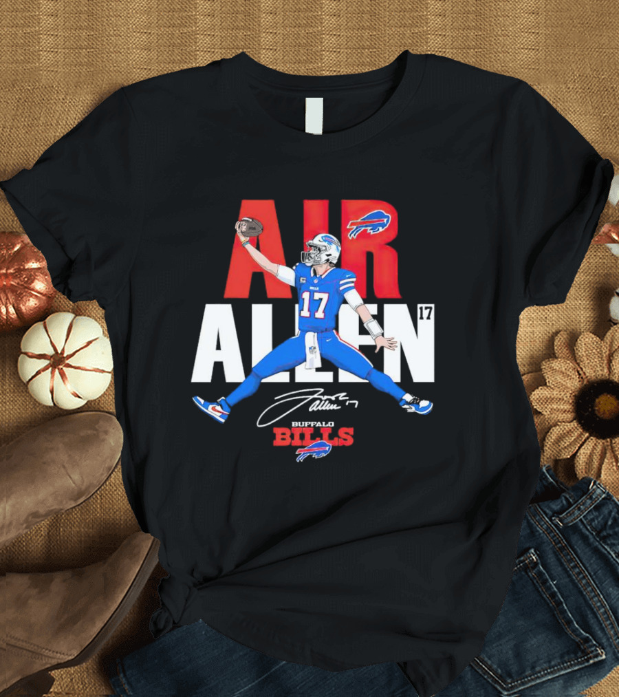 Josh Allen Air Buffalo Bills 17 Signature Football T-Shirt
