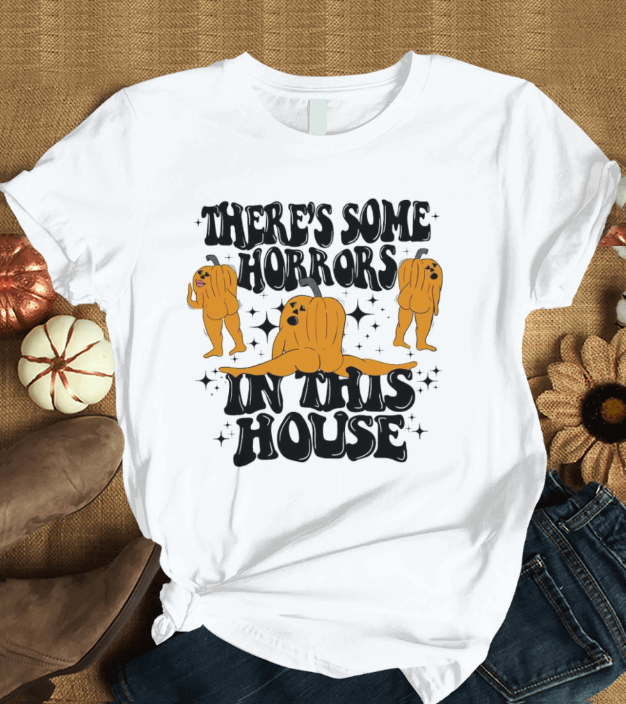 There’s Some Horrors In This House Pumpkin Characters T-Shirt
