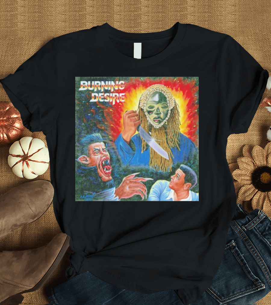 Burning Desire Album Cover Art Mask Knife Creature Mike T-Shirt