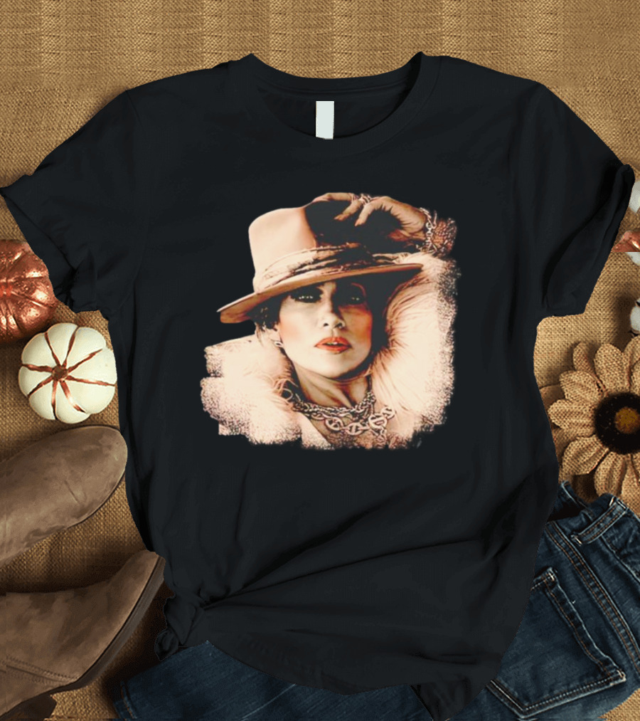Jennifer Lopez Fur Coat and Hat Style Now T-Shirt