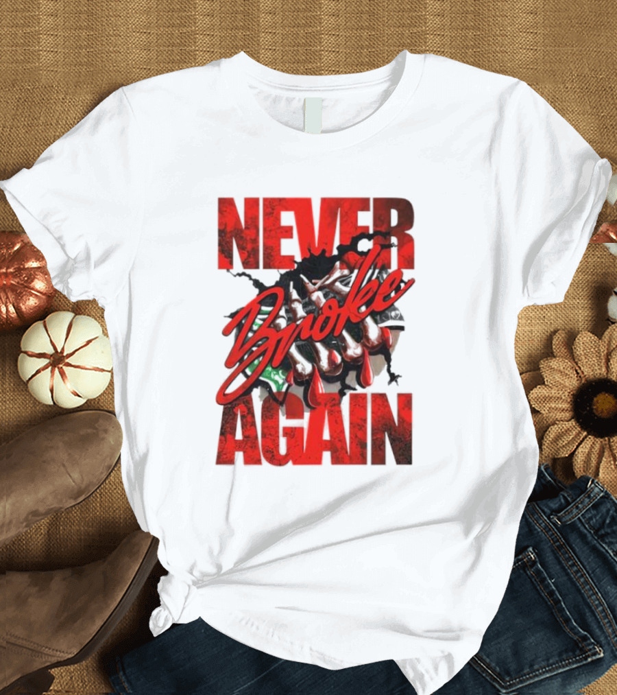 Never Broke Again Red Dripping with Money Seafoam Highlights T-Shirt