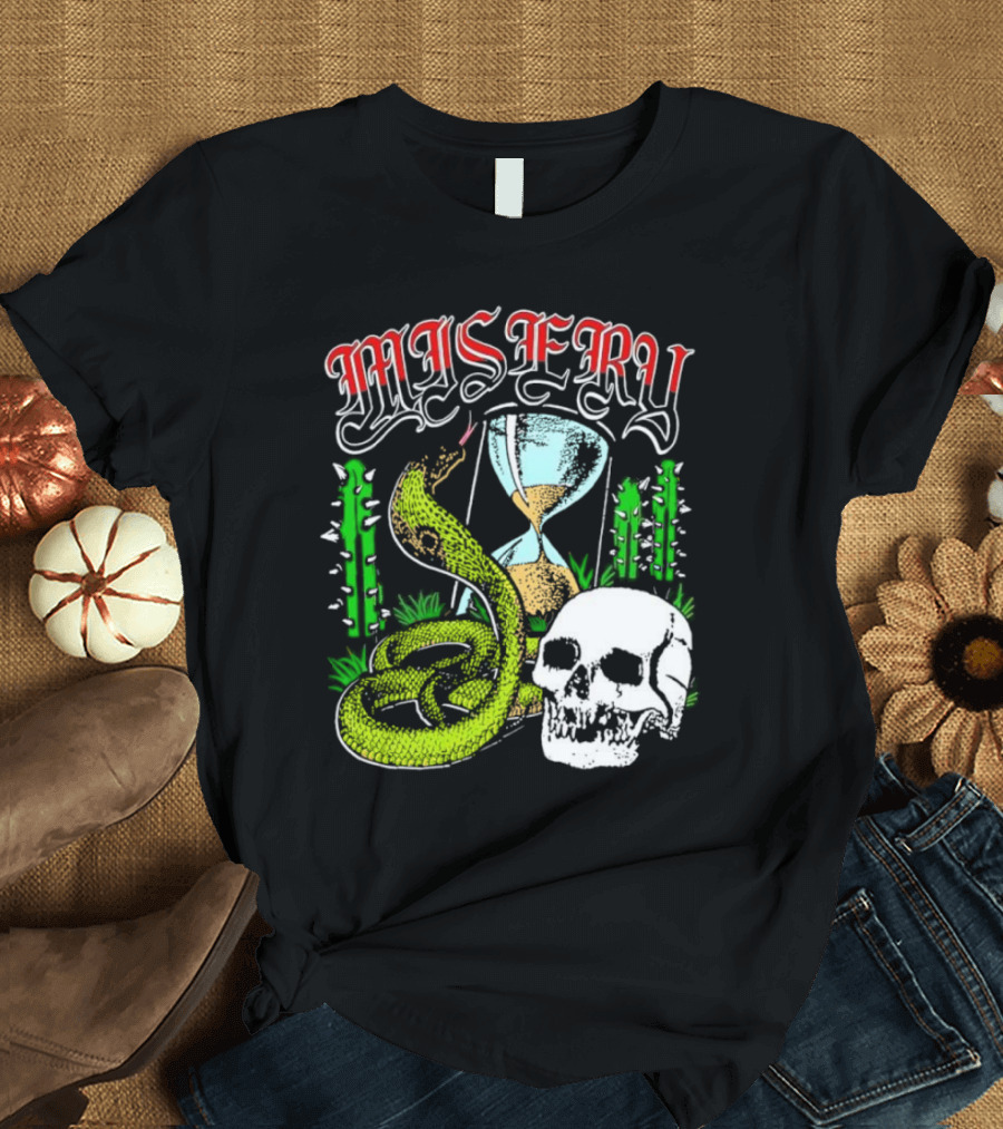Misery Snake Skull Hourglass Cactus T-Shirt