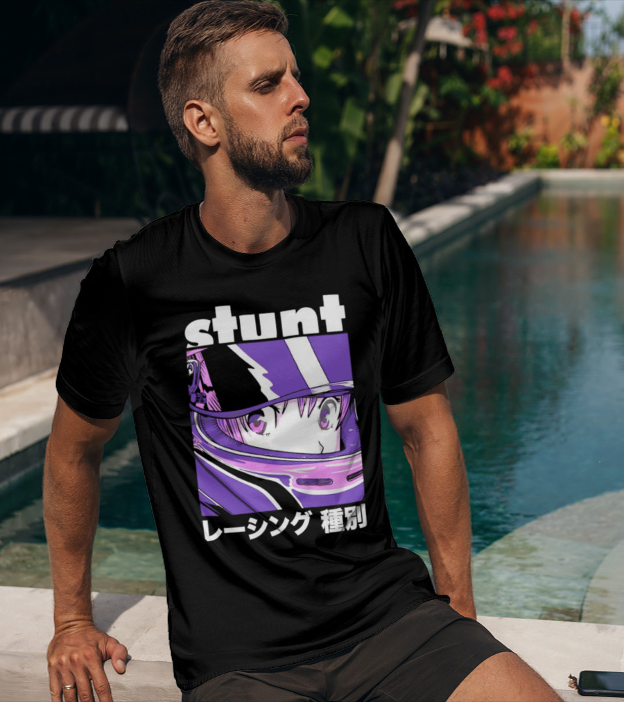 Stunt Anime Style Racing Helmet T-Shirt