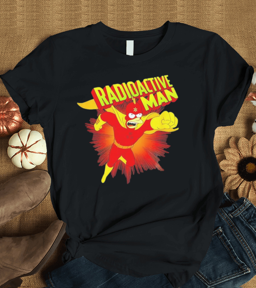 The Simpsons Radioactive Man Superhero Burst Action T-Shirt