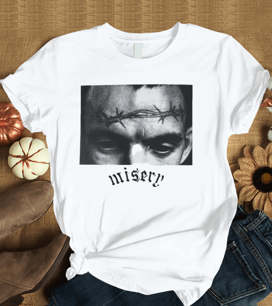 Misery Barbed Wire Forehead Face T-Shirt