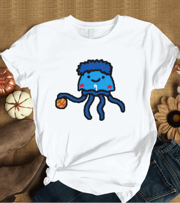 T-Shirt: Kelly Oubre Jr Cartoon Jellyfish Basketball Star T-Shirt Kelly Oubre Jr Cartoon Jellyfish Basketball Star T-Shirt