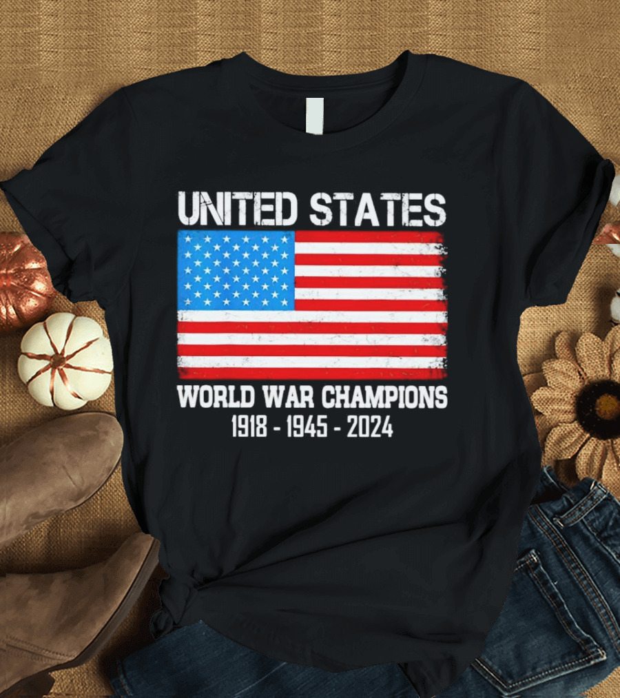 United States Flag World War Champions 1918 1945 T-Shirt