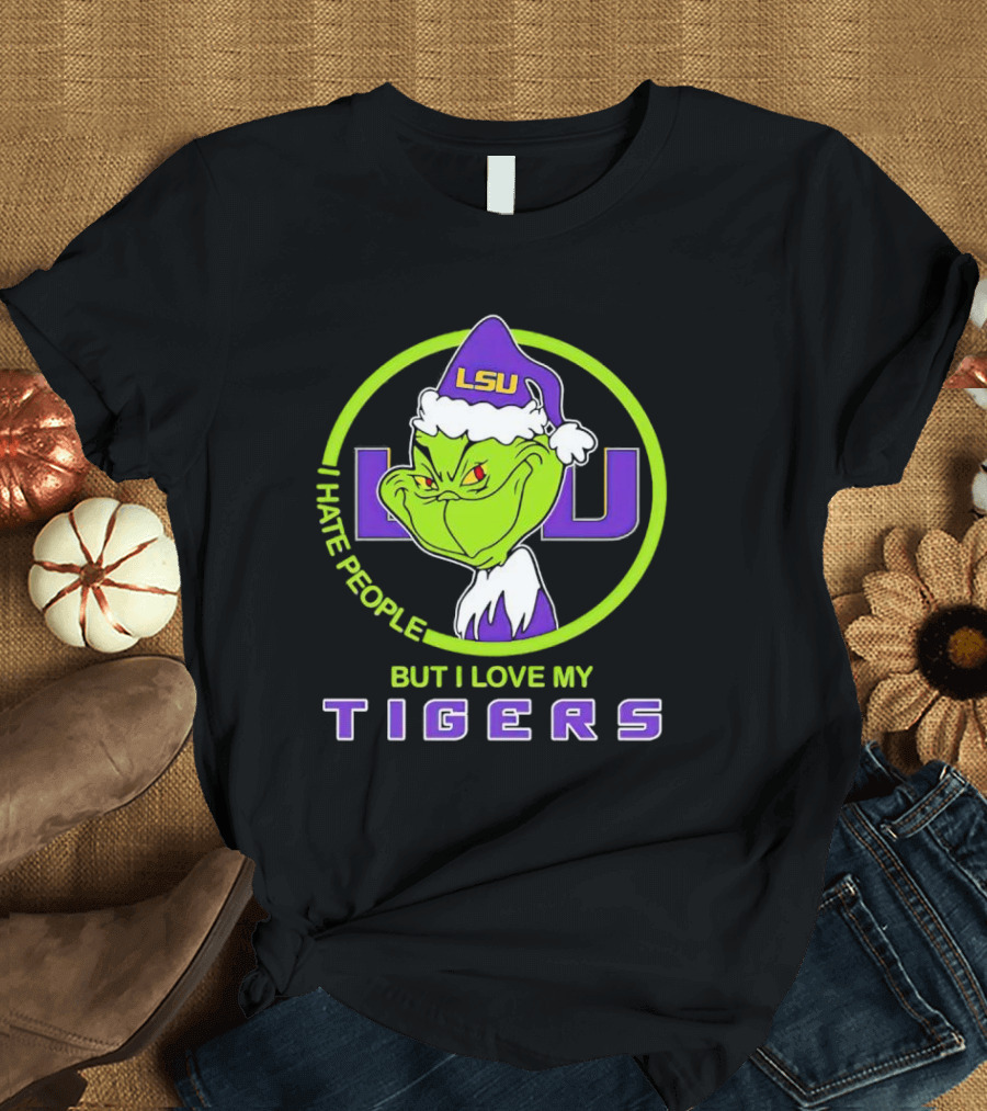 Grinch I Hate People But I Love My LSU Tigers T-Shirt