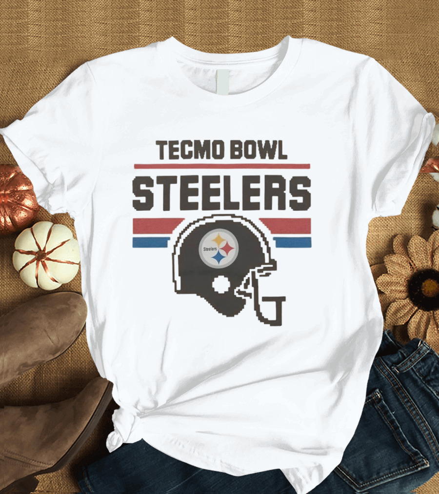 Tecmo Bowl Steelers Pittsburgh Logo Helmet T-Shirt