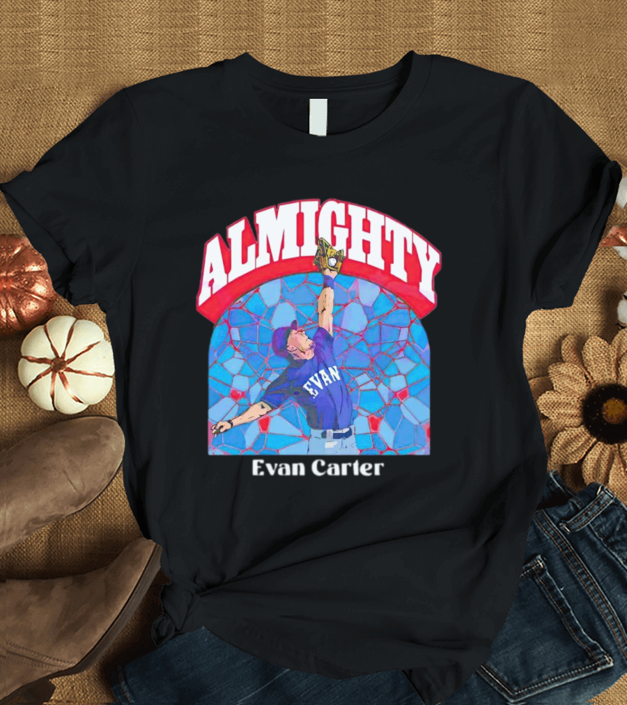 Evan Carter Almighty Baseball Texas T-Shirt