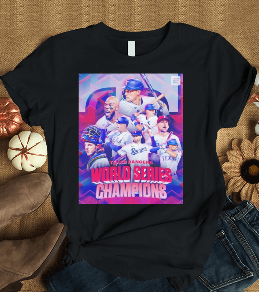 Texas Rangers World Series Champions ESPN Baseball Team Players T-Shirt