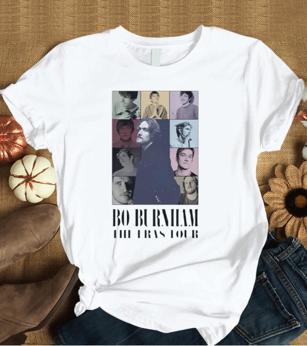 T-Shirt: Bo Burnham The Eras Tour Collage Pastel Portraits T-Shirt Bo Burnham The Eras Tour Collage Pastel Portraits T-Shirt