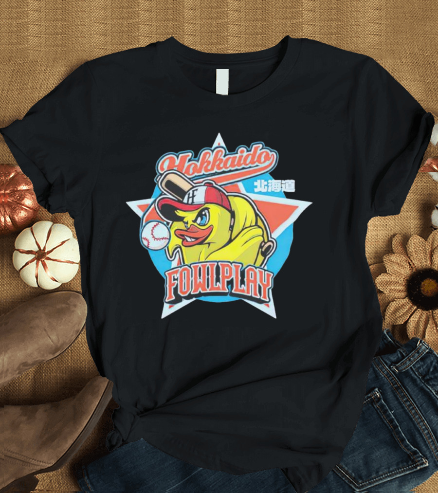 Hokkaido Fowlplay Baseball Duck with Star and Bat T-Shirt
