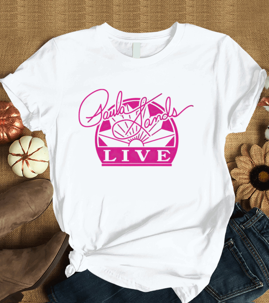 Paula Sands Live Pink Script with Sunrise T-Shirt