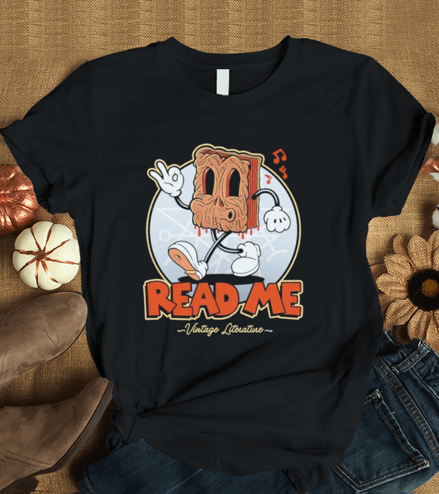 Read Me Vintage Literature Cartoon Music Peace T-Shirt