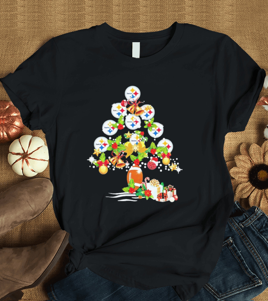 Pittsburgh Steelers Christmas Tree Holiday Football Ornaments and Gifts T-Shirt