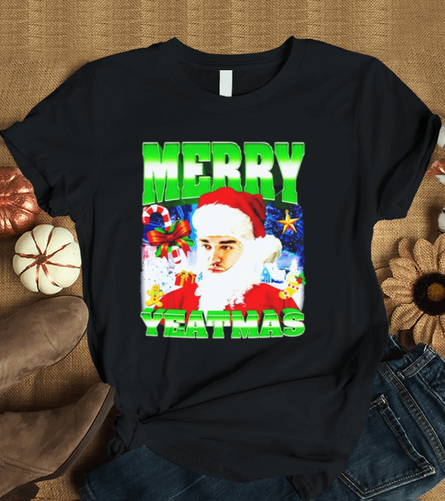 Merry Yeatmas Yeat Rapper Christmas Santa Claus Holiday T-Shirt