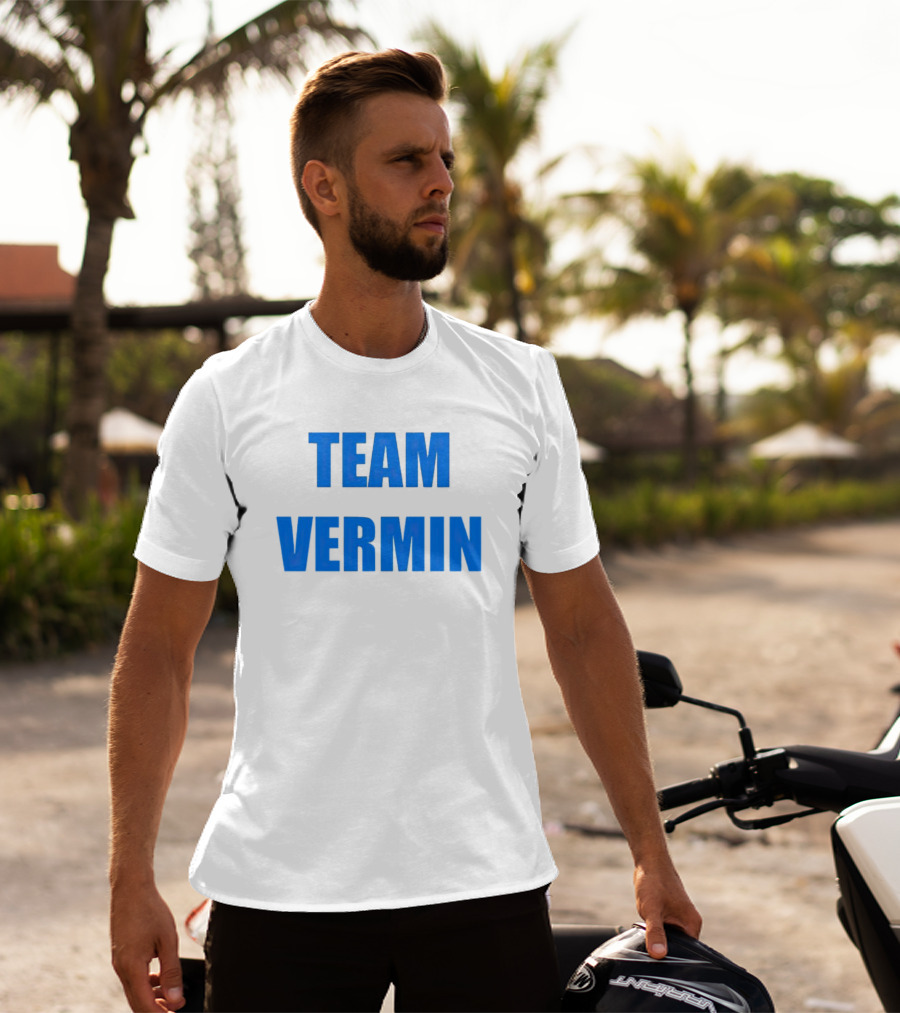 Team Vermin Bold Blue Text T-Shirt