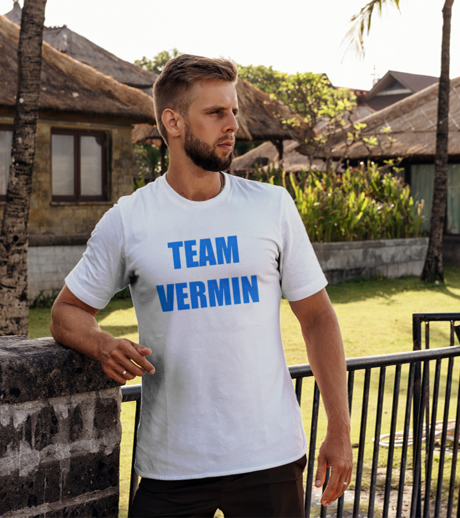 Team Vermin Bold Blue Text T-Shirt