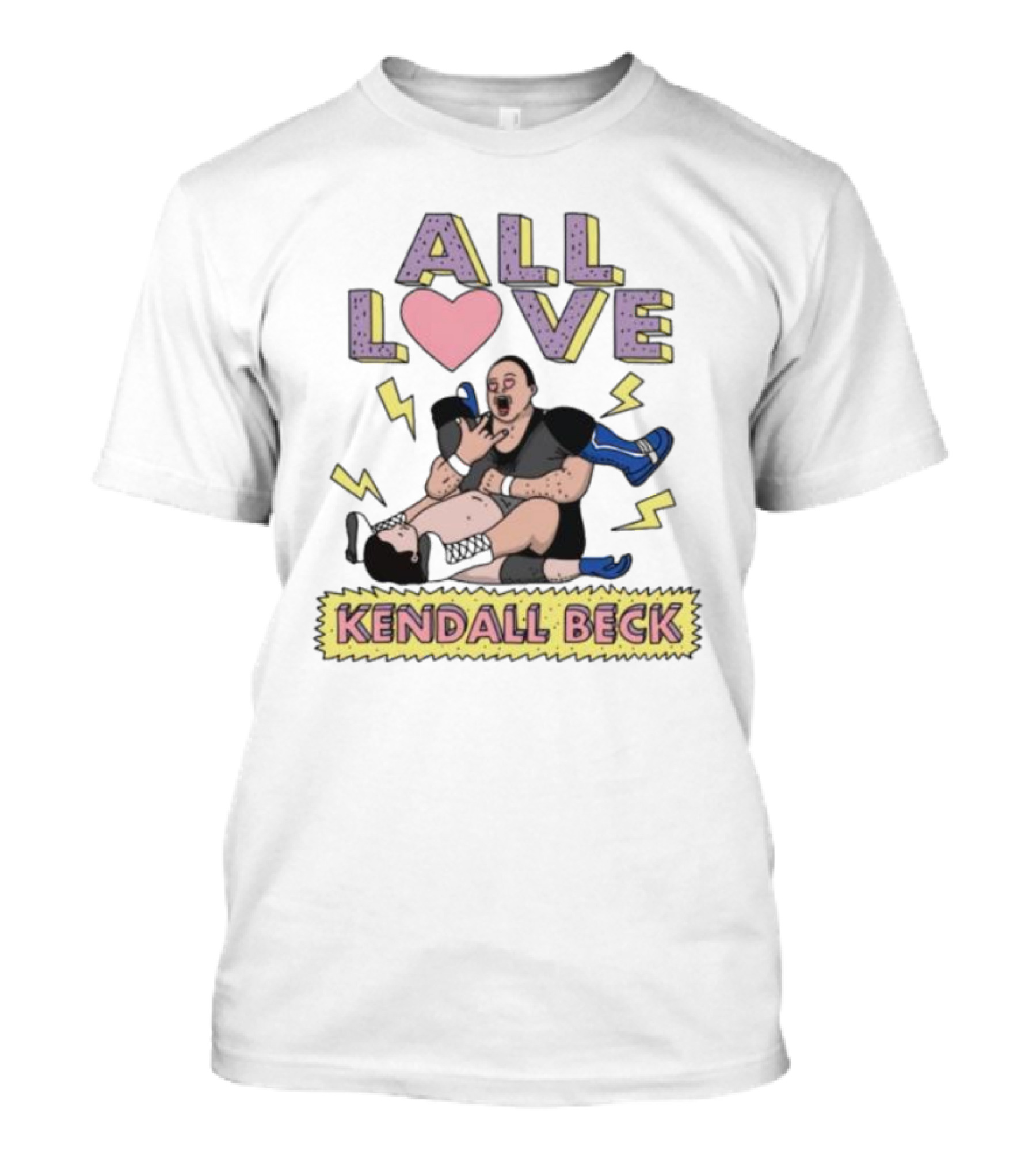 All Love Kendall Beck Wrestling Chokehold Drama With Lightning Bolts T-Shirt