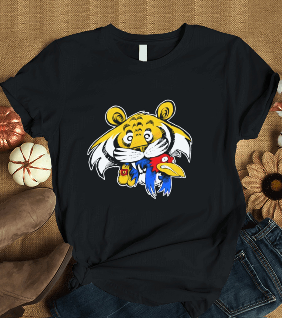 Scott Schmidt Tiger Snack Cartoon Tiger Eating Cereal Box T-Shirt