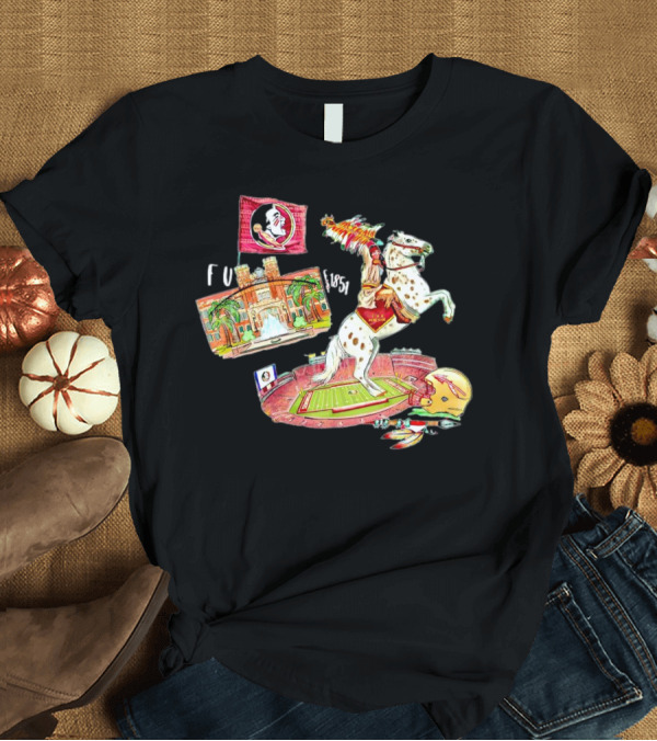 T-Shirt: FSU Florida State Seminoles Symbols Chief Osceola Spear Football Stadium Helmet 1851 T-Shirt FSU Florida State Seminoles Symbols Chief Osceola Spear Football Stadium Helmet 1851 T-Shirt