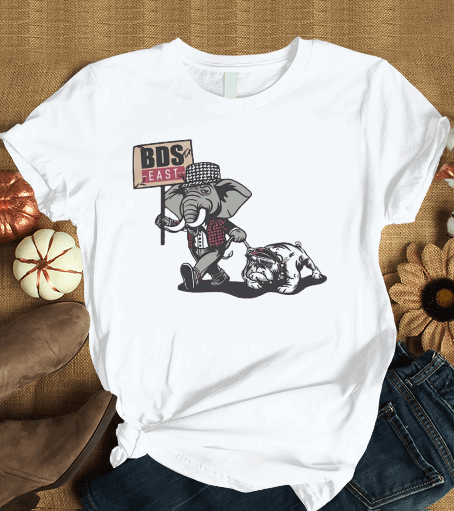 Alabama SEC Championship BDS East Elephant and Bulldog Mascots T-Shirt