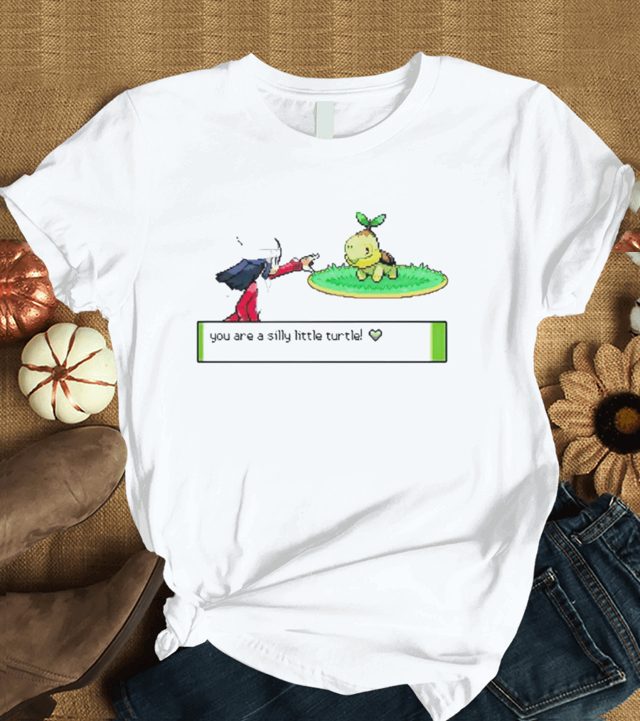 You Are a Silly Little Turtle Retro Pixel Art Showdown T-Shirt