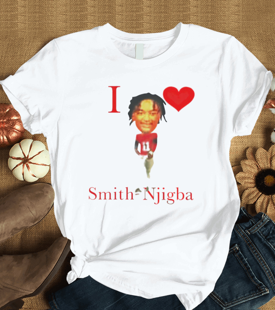 I Heart Jaxon Smith-Njigba Football Player Image T-Shirt
