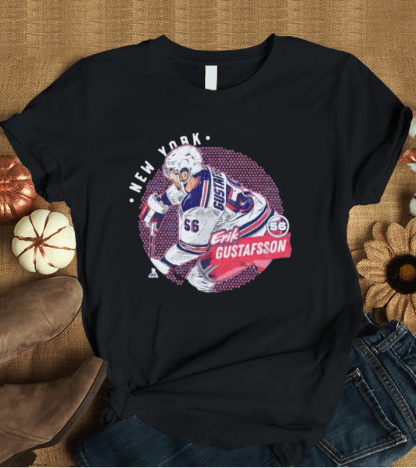 T-Shirt: Erik Gustafsson New York Rangers 56 Hockey Player Dots T-Shirt Erik Gustafsson New York Rangers 56 Hockey Player Dots T-Shirt