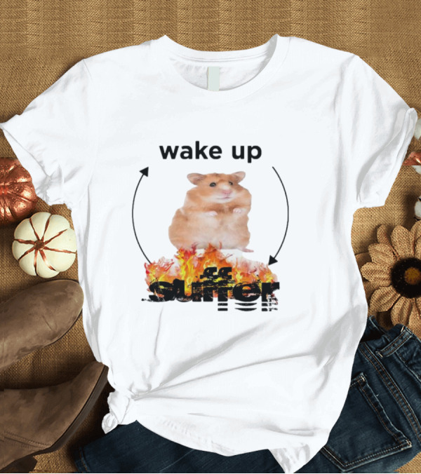 T-Shirt: Wake Up Suffer Mouse Fire Cycle Humor T-Shirt Wake Up Suffer Mouse Fire Cycle Humor T-Shirt