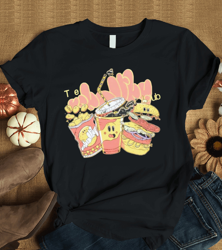 Unhealthy Club Fast Food Teξins Club Mascots T-Shirt