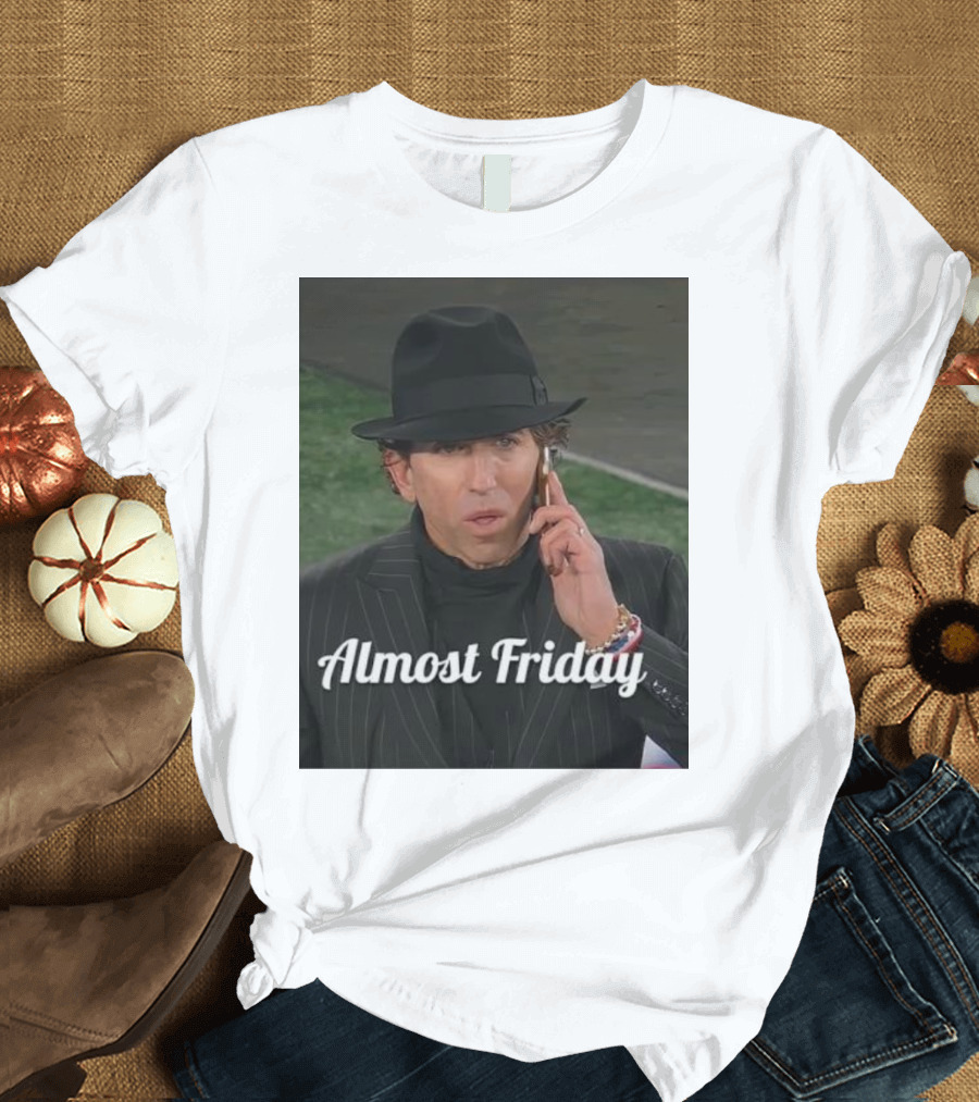 Almost Friday Stylish NFL Agent in Dark Suit on Phone T-Shirt