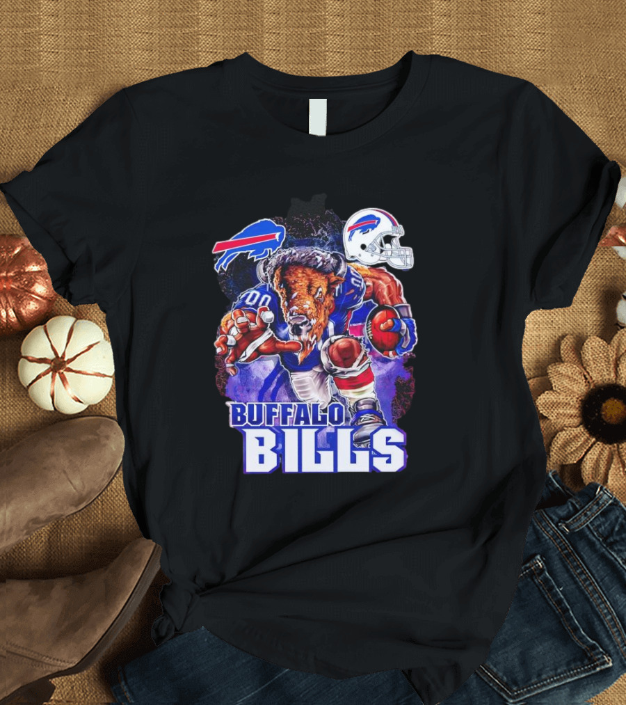 Buffalo Bills Charging Mascot with Helmet T-Shirt