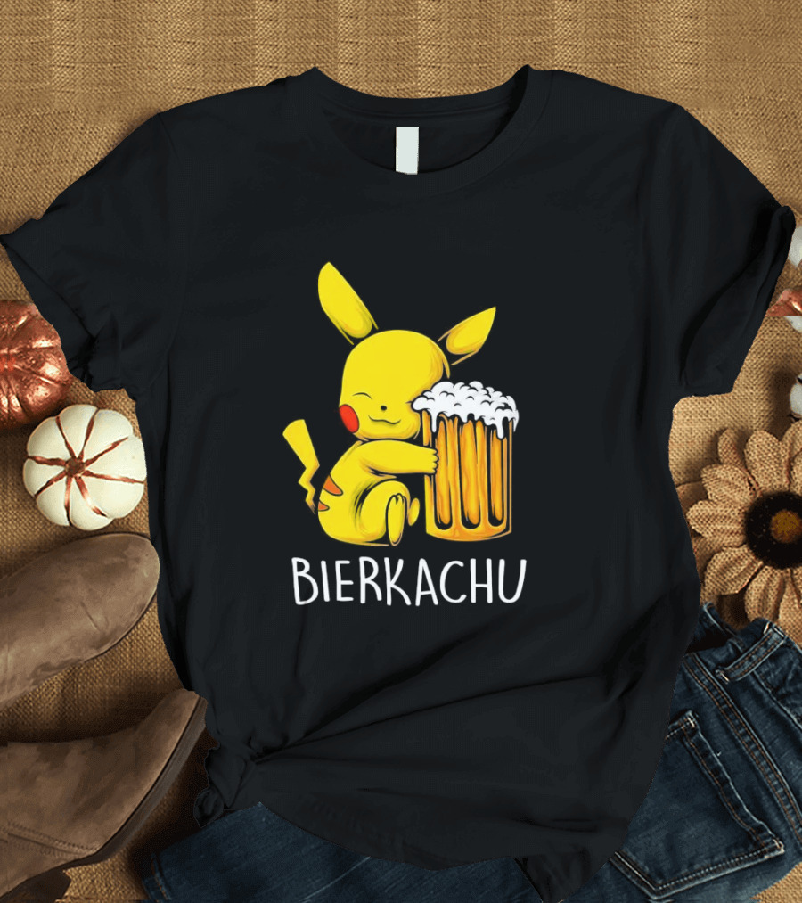 Pokemon Pikachu Bierkachu With Beer Mug T-Shirt
