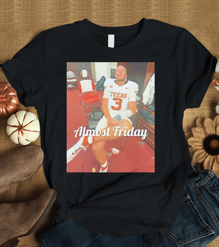 Almost Friday Texas Football Number 3 Cigar Locker Room T-Shirt