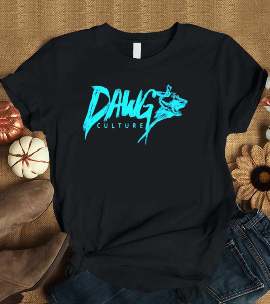 Dawg Culture Bold Athletic Spirit with Fierce Blue Dog T-Shirt