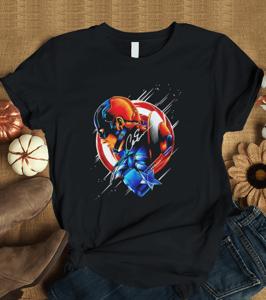 Captain America Profile with Shield Signature T-Shirt