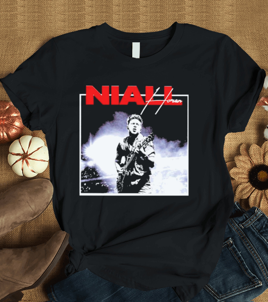 Niall Horan Live Performance Black and White Concert Scene T-Shirt