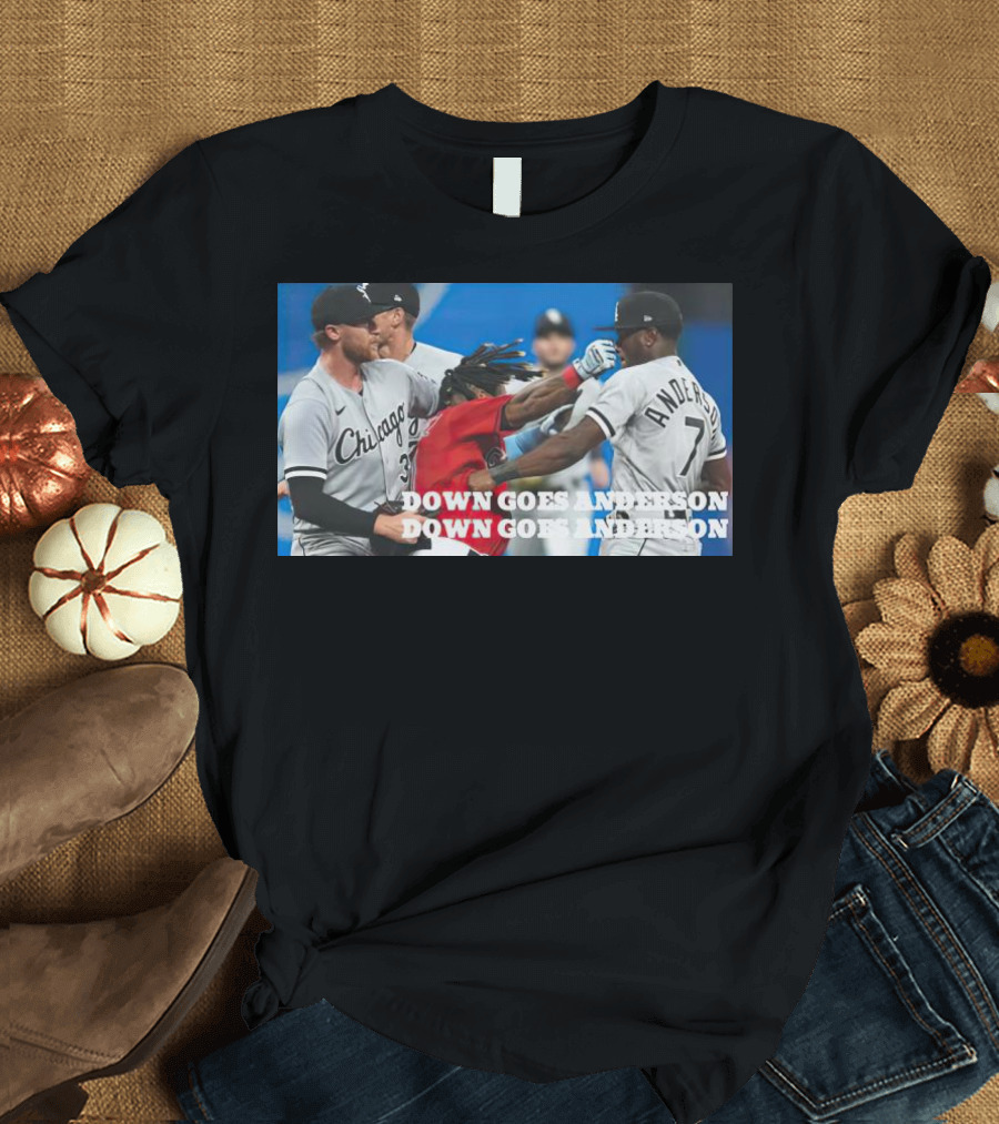 Down Goes Anderson Chicago Baseball Confrontation Scene T-Shirt