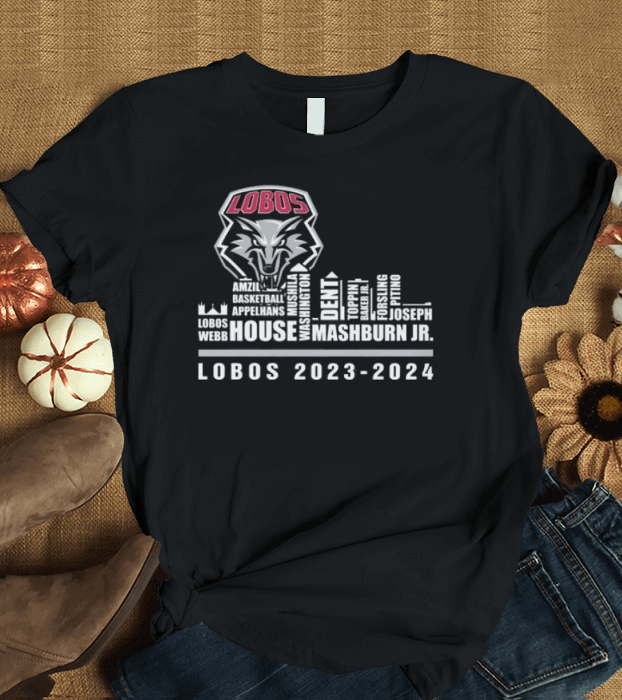 New Mexico Lobos Basketball House Mashburn Jr. 2023-2024 T-Shirt