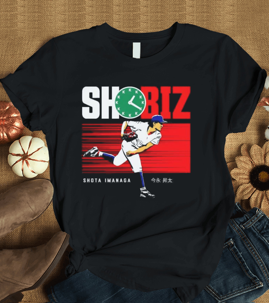 SHO BIZ Shōta Imanaga Pitching Los Angeles Dodgers K Clock T-Shirt