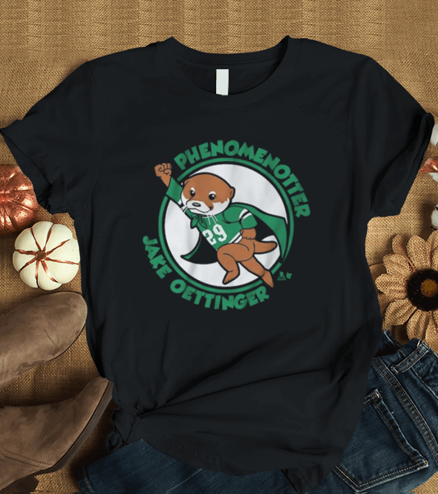 Phenomenotter Jake Oettinger 29 Green Superhero Otter T-Shirt