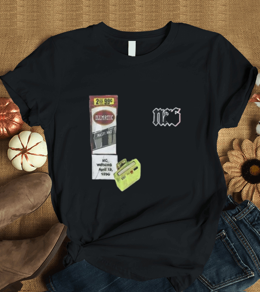 Original Nas 30 Years Illmatic MC Warning April 19 1994 Nasty Nas Iconic Off-Black T-Shirt