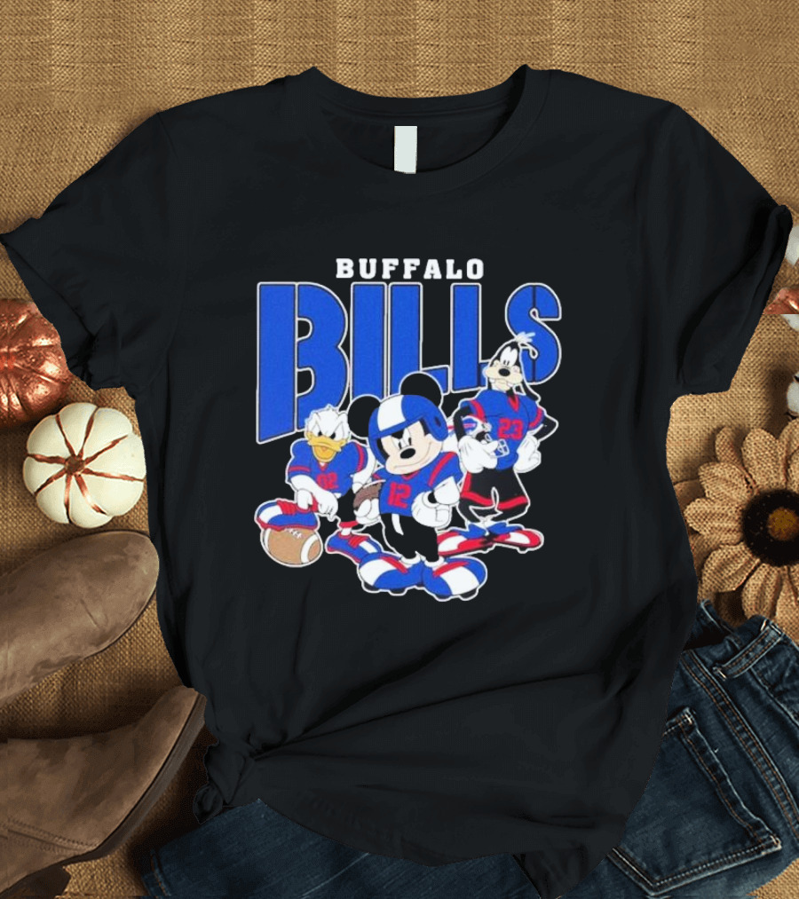 Buffalo Bills Mickey Donald Duck Goofy Football Team T-Shirt