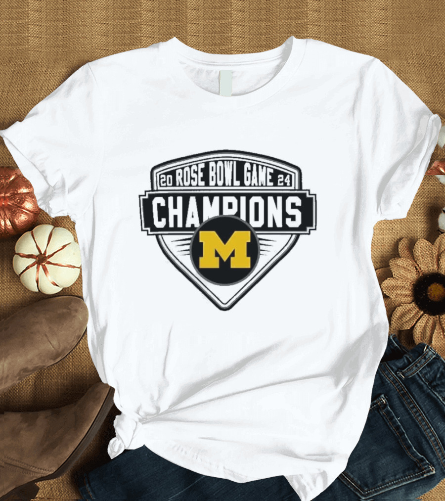 Michigan Wolverines 2024 Rose Bowl Game Champions T-Shirt