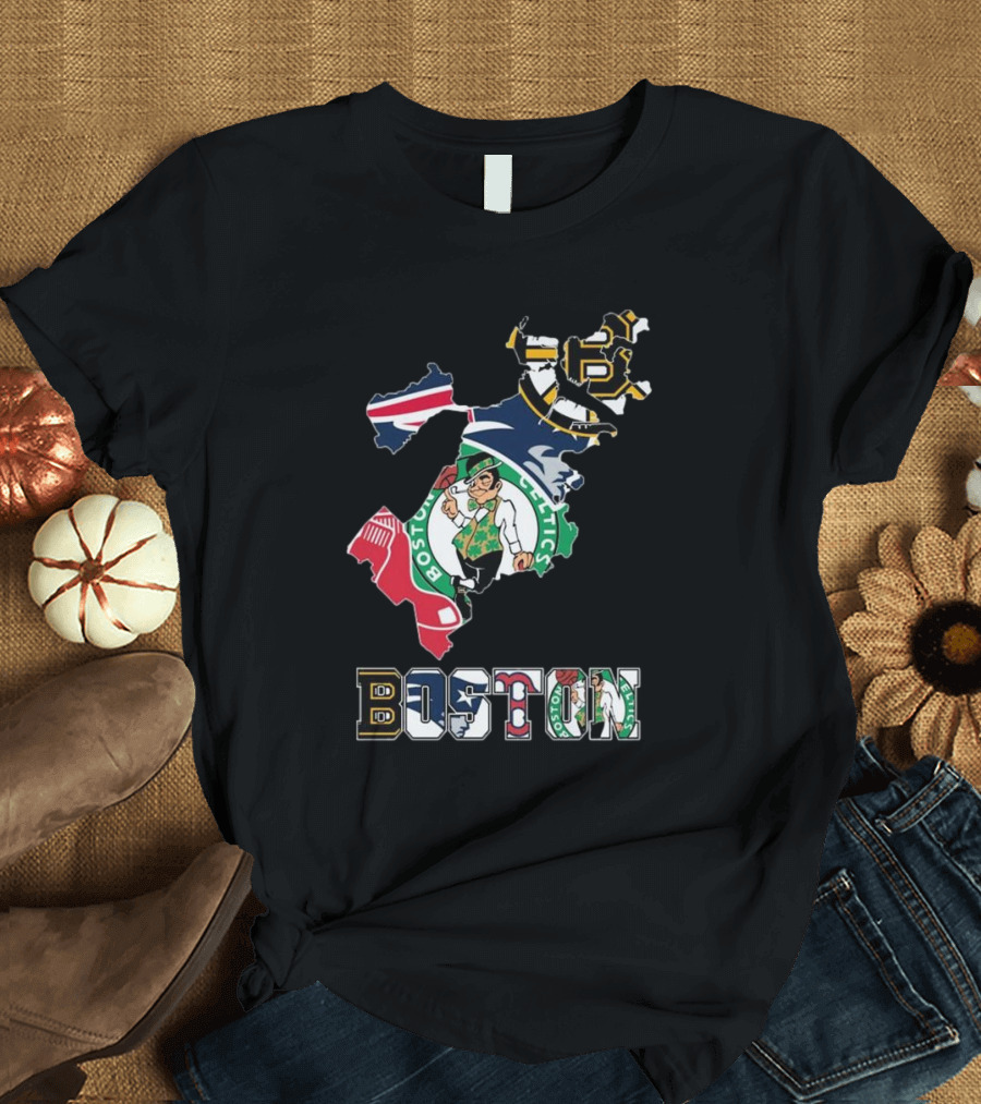 Boston Celtics Bruins Red Sox Patriots Boston Sports Pride T-Shirt