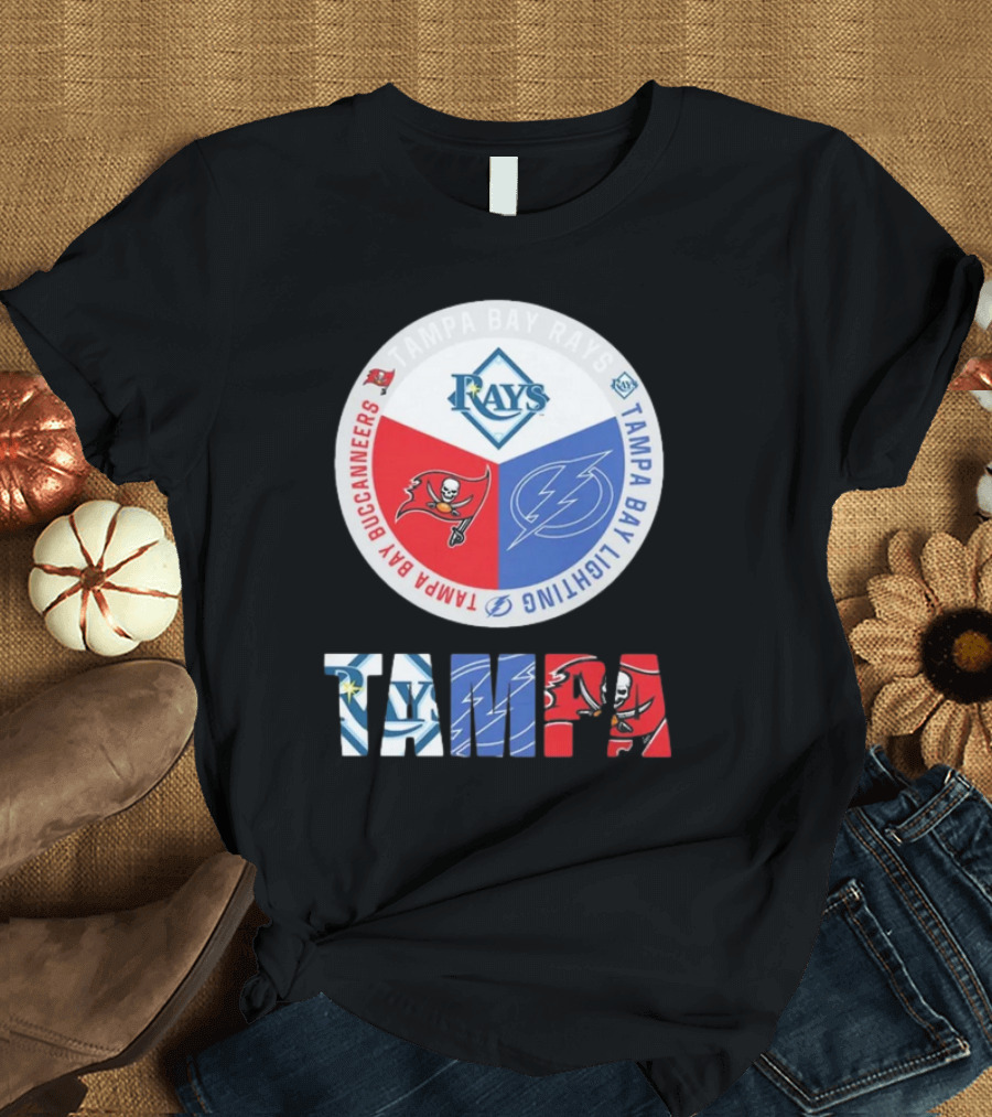 Tampa Bay Rays x Tampa Bay Lightning x Tampa Bay Buccaneers T-Shirt