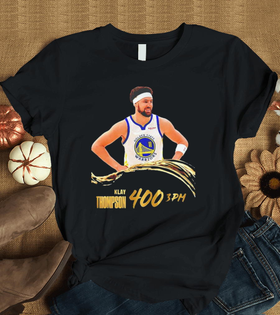 Klay Thompson 400 Three Pointers Golden State Warriors 3PM Gold Blooded T-Shirt