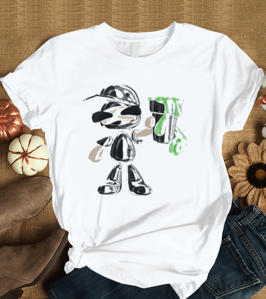 Twizzy Rich Luh Crankem Graffiti Character with Green Paint Can T-Shirt